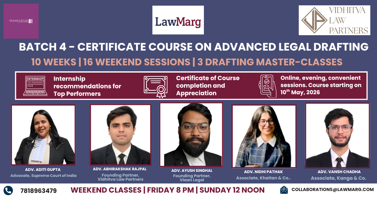Batch 4- Certificate Course on Advanced Legal Drafting